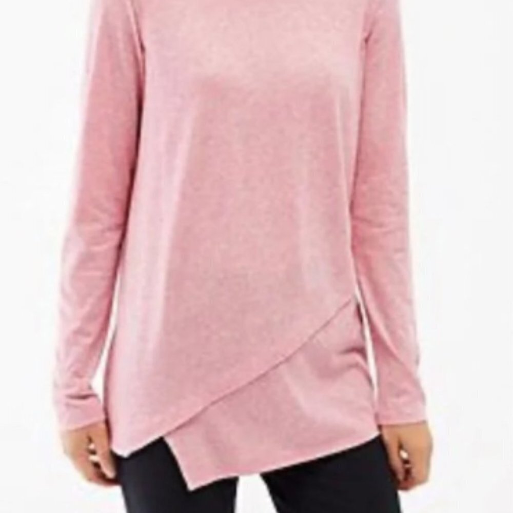 61. J. Jill PureJill Women's Light Pink Asymmetrical Long Sleeve Tee Size Large